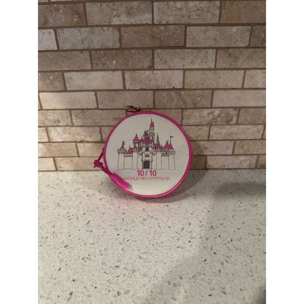 Disney Parks Disneyland Pink Castle Bag‎ Charm Keychain Coin Purse